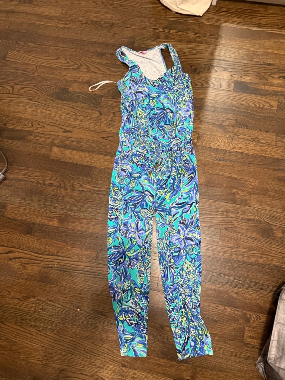 Lilly Pulitzer Blue & Aqua Floral One-Piece Jumpsuit